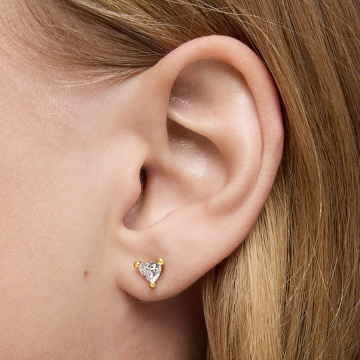 Gold Earrings with lab-grown diamonds Garden Of Love LGD