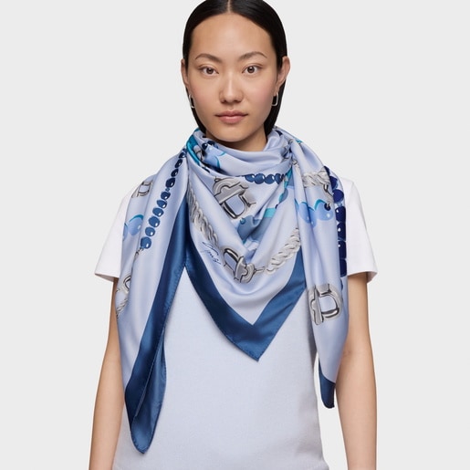 Square stone blue Scarf TOUS Manifesto
