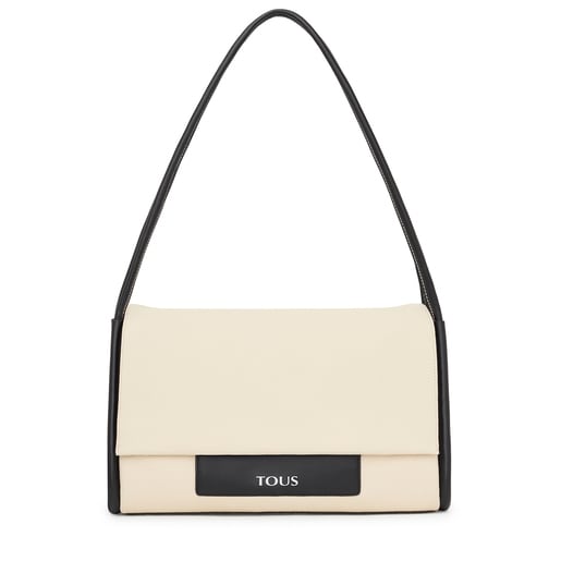 Large beige and black leather TOUS Empire Crossbody bag