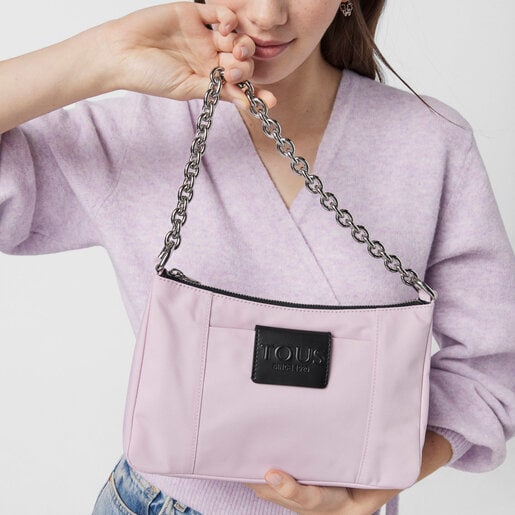 Sac à bandoulière Empire Soft Chain moyen mauve