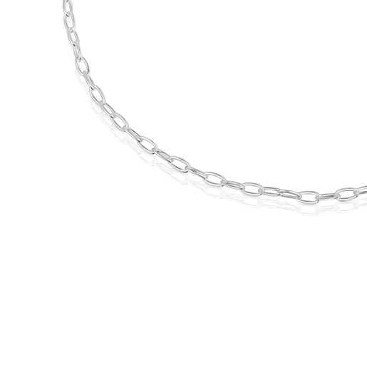 Hold Oval silver short Necklace