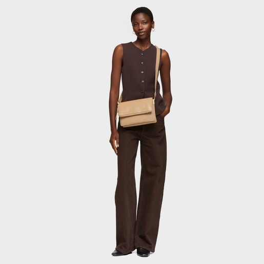 Medium sand-colored Crossbody bag TOUS Audree Soft
