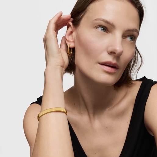 Pulsera esclava de acero dorado 8 mm Bulevard