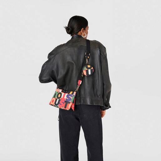 תיק צד TOUS Mimic עם תחתית שטוחה בצבע שחור