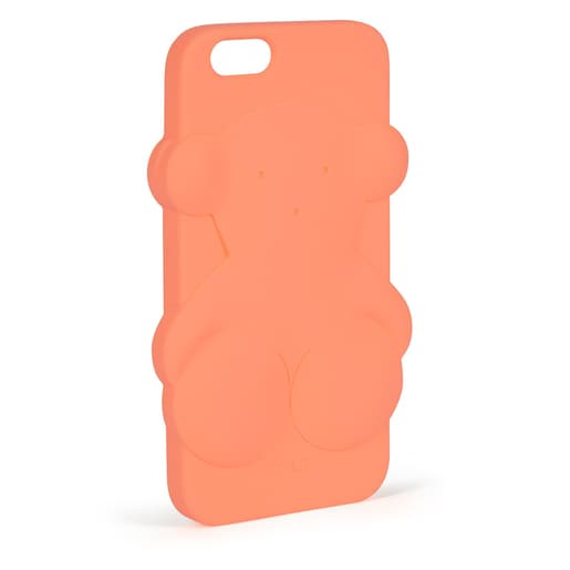 Funda de móvil iPhone 6 Rubber Bear en color coral