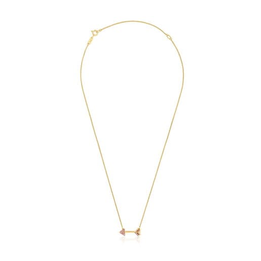Necklace with 18kt gold plating over silver and rhodolites TOUS Flechazo