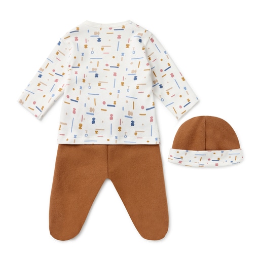 Conjunto de bebé de recién nacido Geome beige