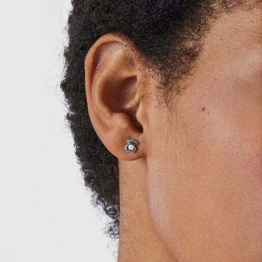 Aretes Super Power de Plata con Perla