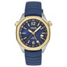 gmt automatic Watch with navy blue silicone strap, gold-colored IPG steel case and mother-of-pearl face TOUS Now