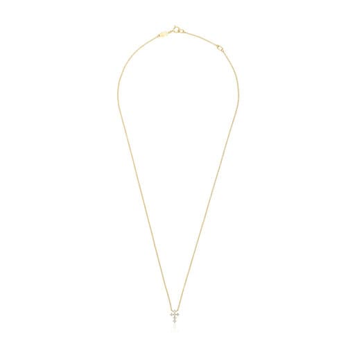 Collar cruz de oro y 0,09 ct de diamantes Les Classiques