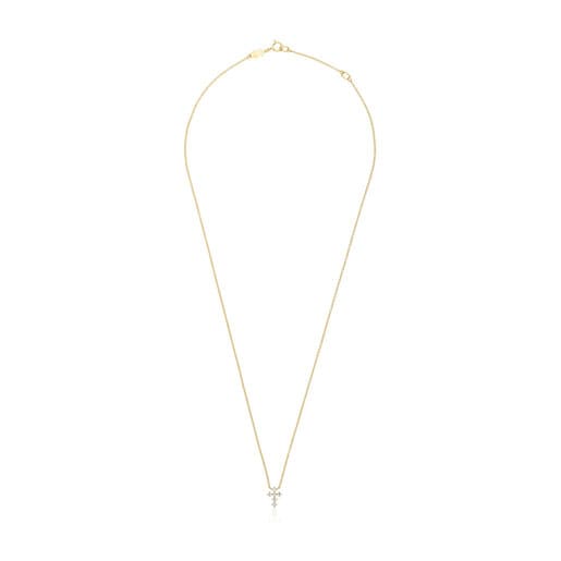 Collaret creu d'or i 0,09 ct de diamants Les Classiques