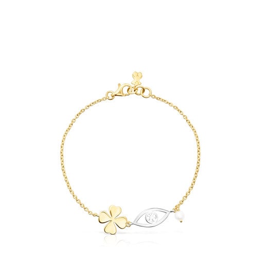 Silver Vermeil and Silver TOUS Good Vibes Bracelet with Pearl | TOUS