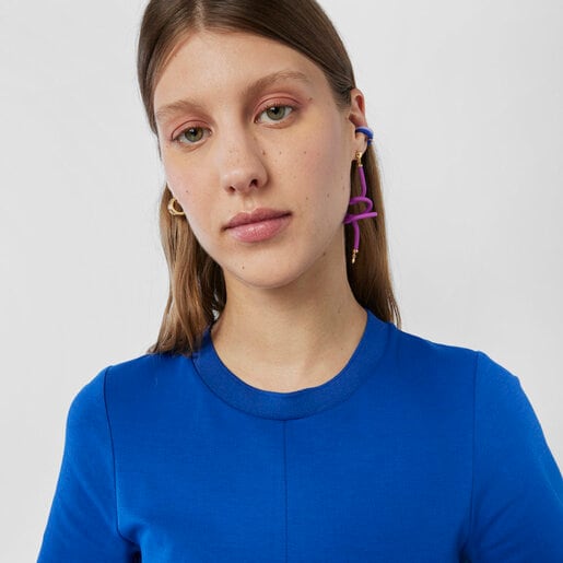 Pink bear spiral and silver vermeil TOUS Beach Caucho 1/2 Earring