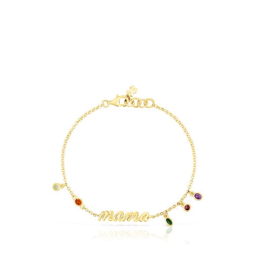 Silver vermeil Mama Bracelet with gemstones TOUS Mama | TOUS
