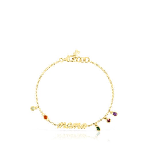 Silver vermeil Mama Bracelet with gemstones TOUS Mama