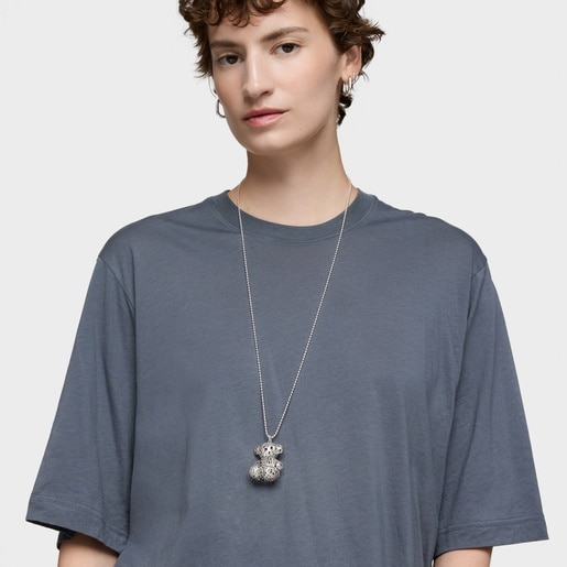 40 mm silver openwork bear Pendant Bold Bear