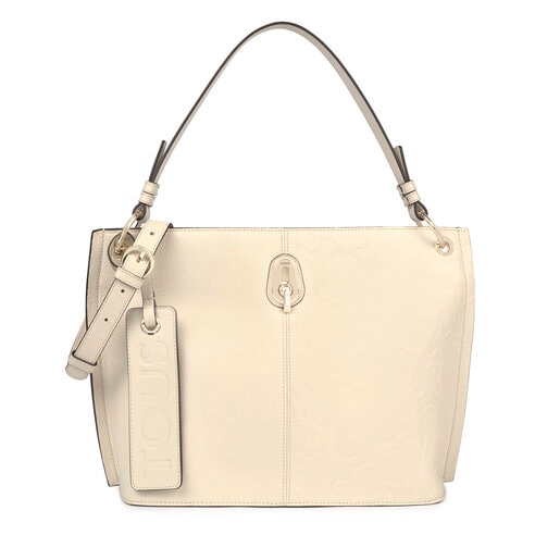 Large beige Leather TOUS Icon One shoulder bag