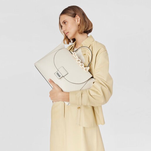 ベージュのラージ・シティバッグ TOUS Sylvia