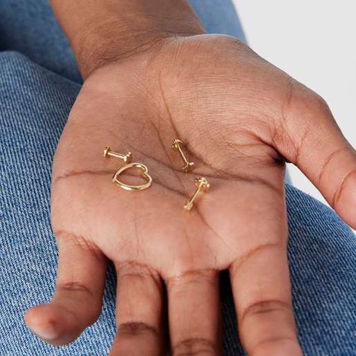 Piercing de oreja de oro motivo corazón TOUS Piercing