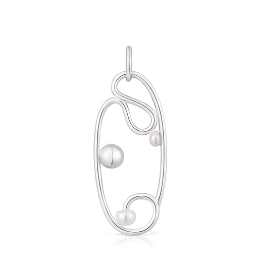 Silver Tsuri Pendant with cultured pearls | TOUS