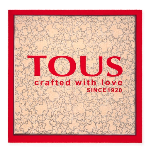 Beige and red Kaos Icon Scarf | TOUS