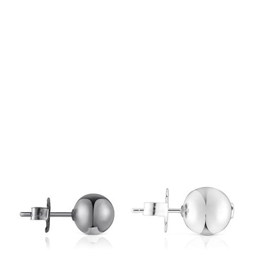 Silver and dark silver Plump Earrings