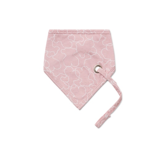 Bandana con porta chupete de beb Line Bear rosa