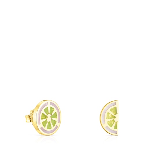 13-mm silver vermeil TOUS St. Tropez Cup Earrings with enamel