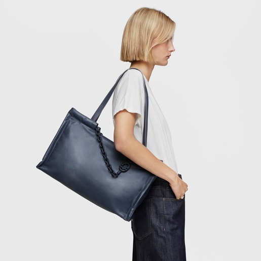 dark gray leather Shopping bag TOUS MANIFESTO