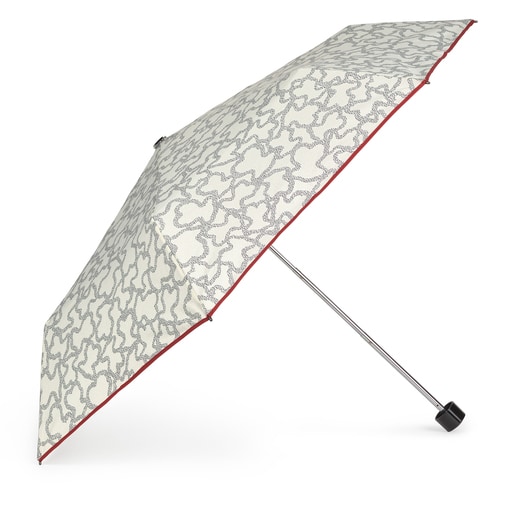 Beige and black Kaos Icon folding umbrella