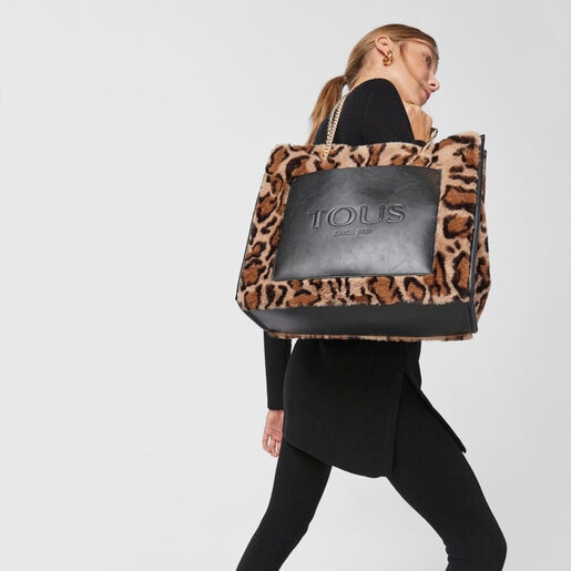 Shopping grande beige y negro Amaya Wild