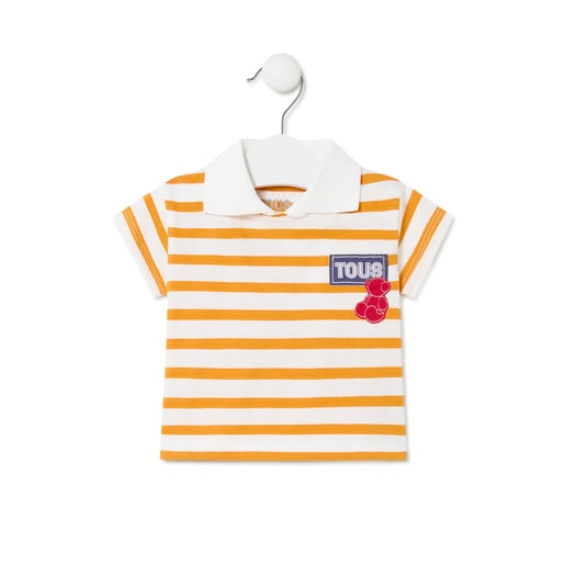 Striped polo t-shirt in Casual yellow