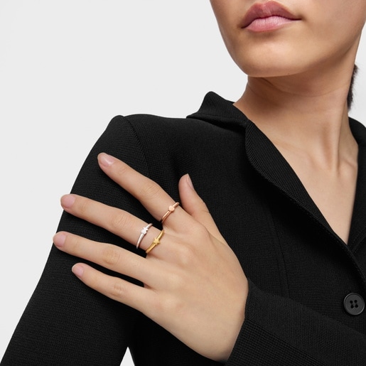 Silver, Silver Vermeil and rose Silver Vermeil TOUS Ring Mix motifs Rings set