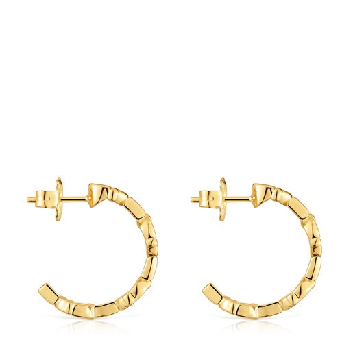 Aretes de aro logo con baño de oro 18 kt sobre plata 17,4 mm TOUS MANIFESTO