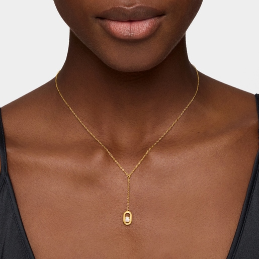 Collar baño de oro 18 kt sobre plata y nácar Camille