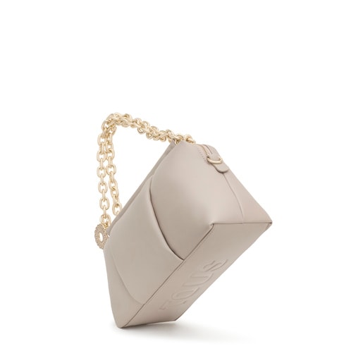 תיק באולינג TOUS Jane בגודל בינוני בצבע חום אפרפר