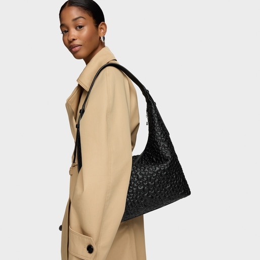 Large black Shoulder bag TOUS Puffy Bear