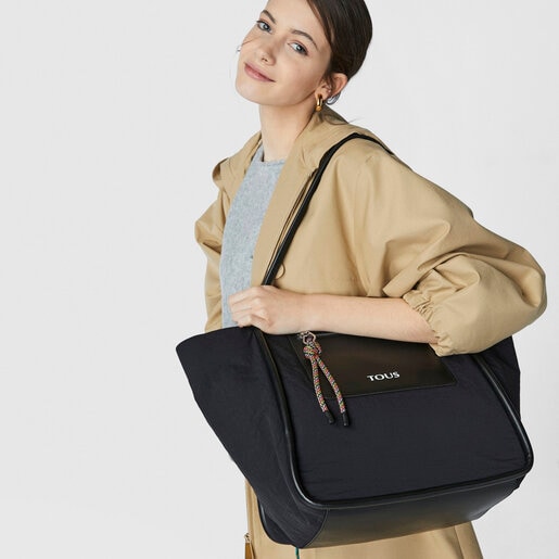 תיק סל TOUS Empire Cotton גדול בצבע שחור