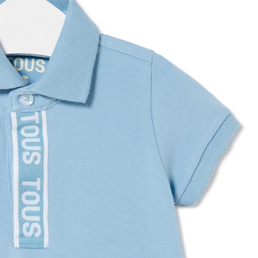 Piqué polo t-shirt in Casual sky blue