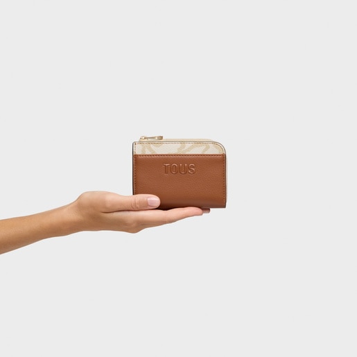 Camel-colored Change purse-cardholder TOUS Kaos Icon