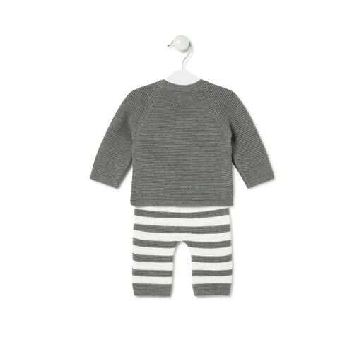 Newborn baby set in Tricot grey