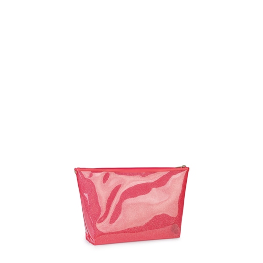 Small coral colored Vinyl Kaos Shock Handbag