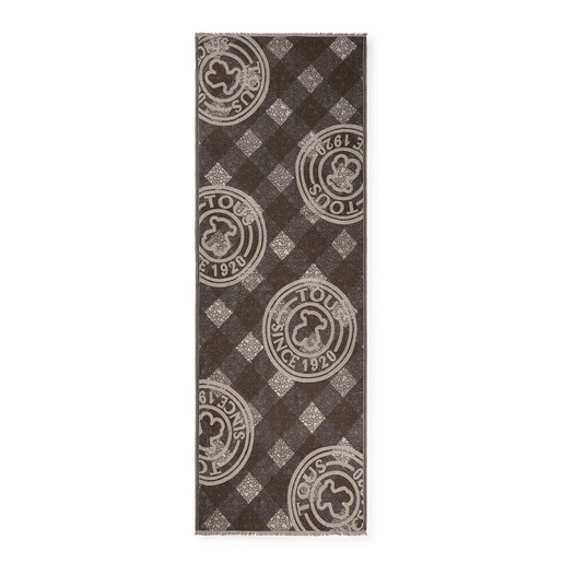 Foulard Kaos Mini Stamp en jacquard marron