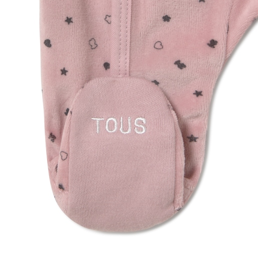 Baby playsuit in Mini pink