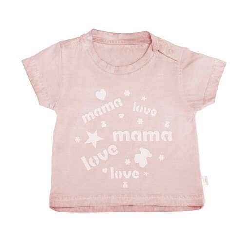 Camiseta love mama y papa Casual Rosa