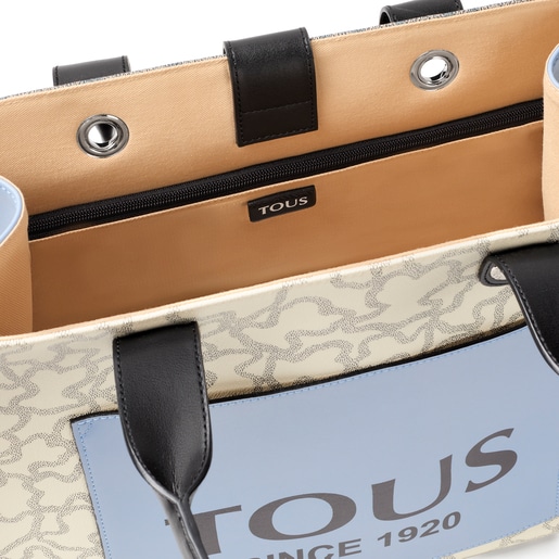 Large beige and blue Amaya Kaos Icon Shopping bag