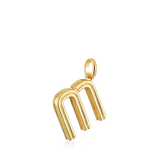 Medium 18kt gold plating over silver letter M Pendant TOUS Alphabet