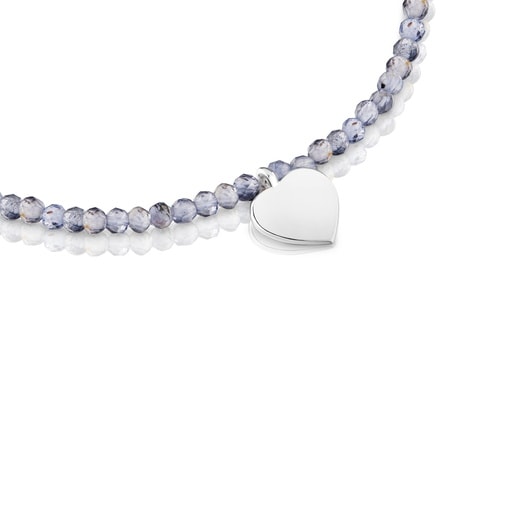 سوار مرن مُرصّع بالإيوليت وقلب من الفضة من تشكيلة TOUS Motifs