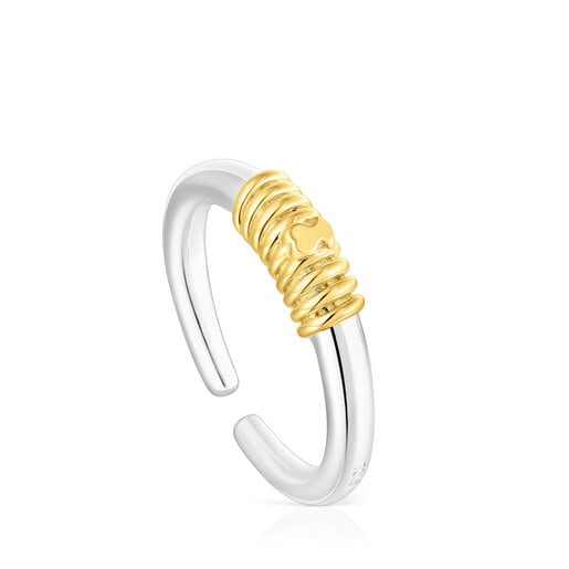 Silver and silver vermeil Lure Open ring