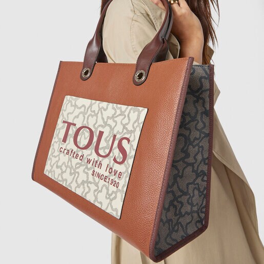 Large multi-brown Amaya Kaos Icon Shopping bag